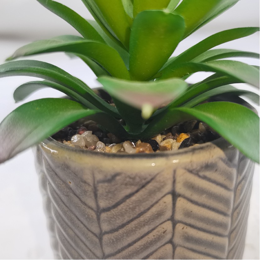 Ceramic Pot Simulation Large Cymbidium Desktop Green Plant Decoration