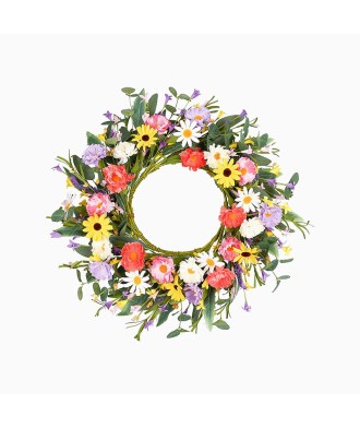 Daisy Lavender Artificial Flower Wreath