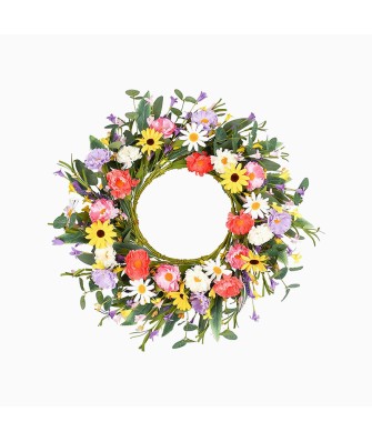 Daisy Lavender Artificial Flower Wreath