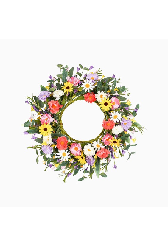 Daisy Lavender Artificial Flower Wreath