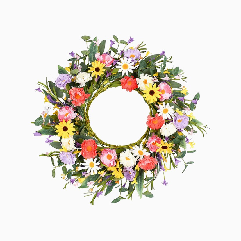Daisy Lavender Artificial Flower Wreath