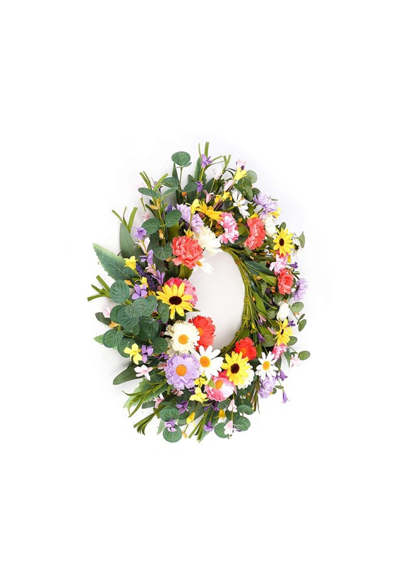 Daisy Lavender Artificial Flower Wreath
