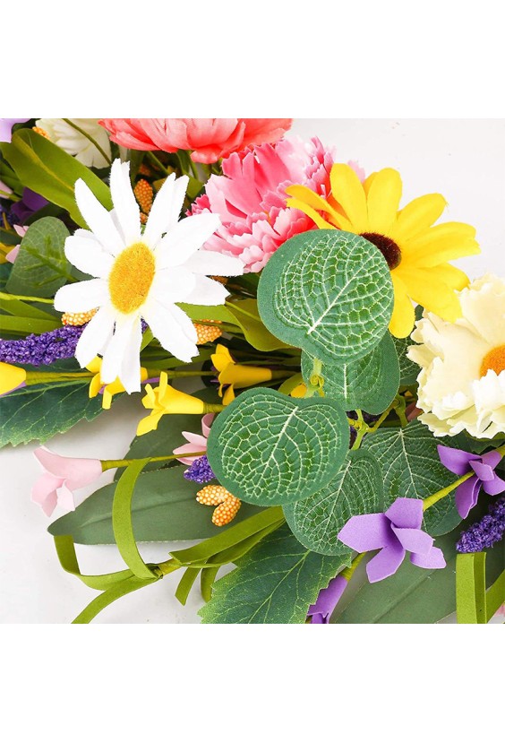 Daisy Lavender Artificial Flower Wreath