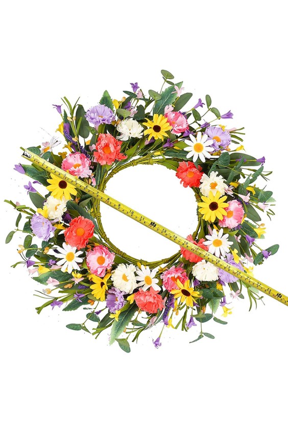 Daisy Lavender Artificial Flower Wreath