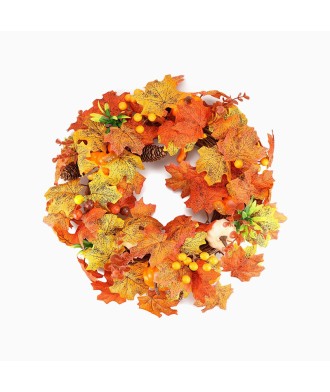 18-Inch Realistic Maple Leaf Door Wreath