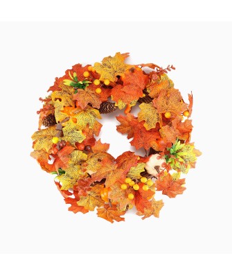 18-Inch Realistic Maple Leaf Door Wreath