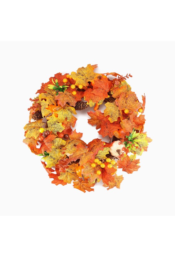18-Inch Realistic Maple Leaf Door Wreath