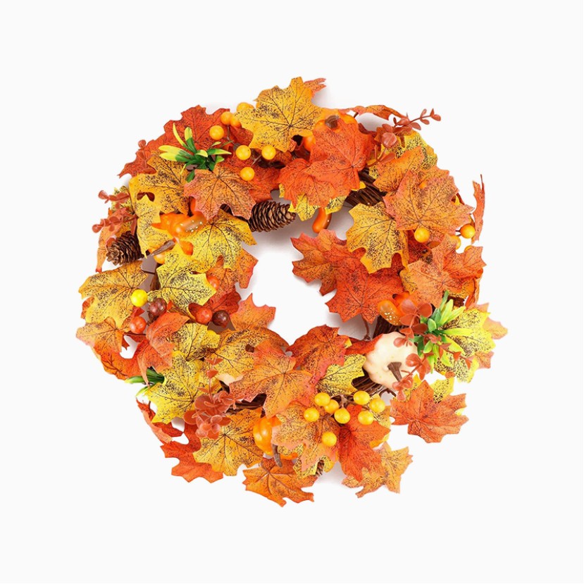 18-Inch Realistic Maple Leaf Door Wreath