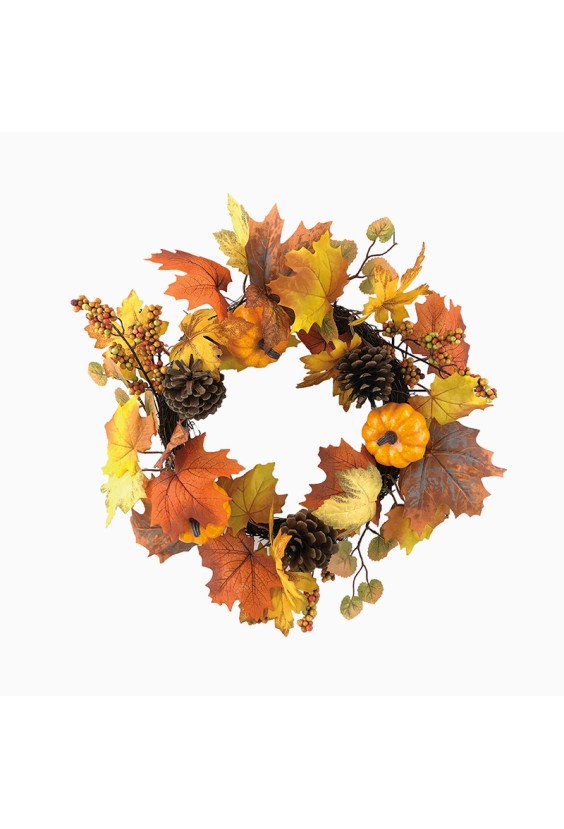 Simulation Maple Leaf Pumpkin Wreath