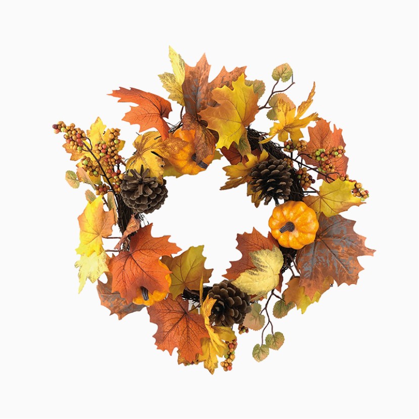 Simulation Maple Leaf Pumpkin Wreath