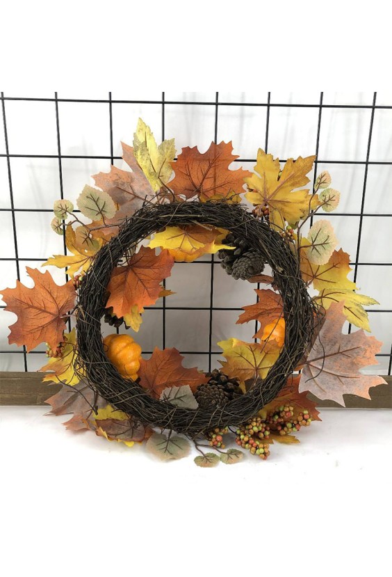 Simulation Maple Leaf Pumpkin Wreath