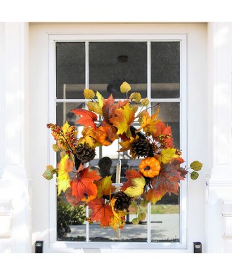 Simulation Maple Leaf Pumpkin Wreath
