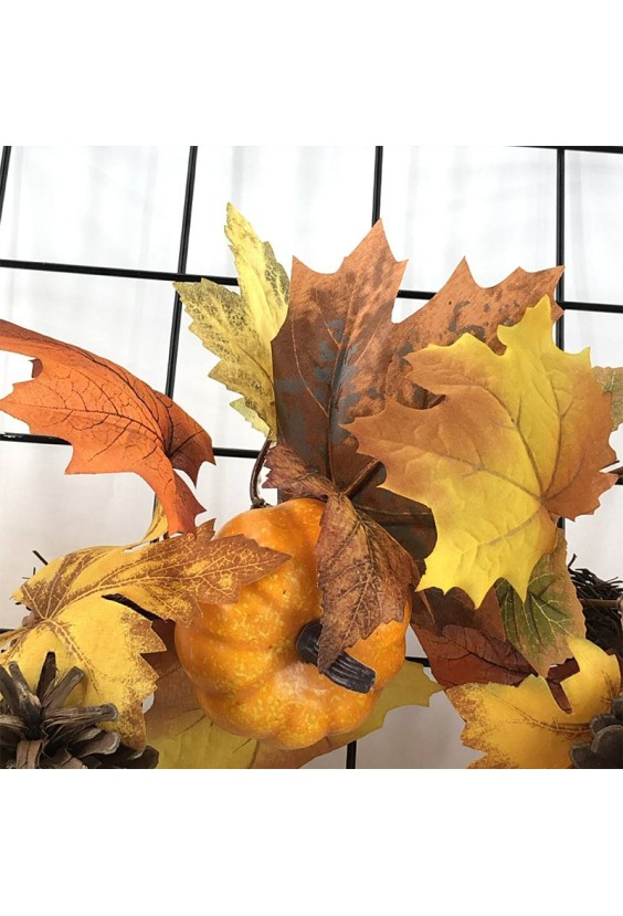 Simulation Maple Leaf Pumpkin Wreath
