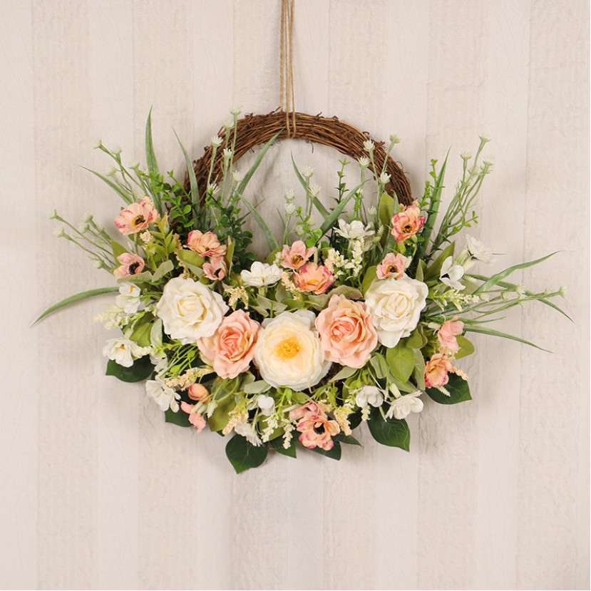 Spring Floral Language Rose Cherry Blossom Decorative Wreath