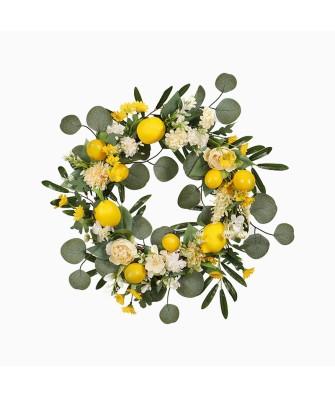Artificial Lemon Flower Decorative Wreath