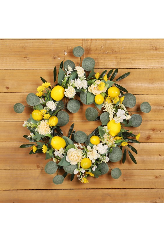 Artificial Lemon Flower Decorative Wreath