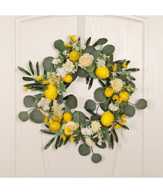 Artificial Lemon Flower Decorative Wreath
