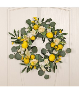 Artificial Lemon Flower Decorative Wreath