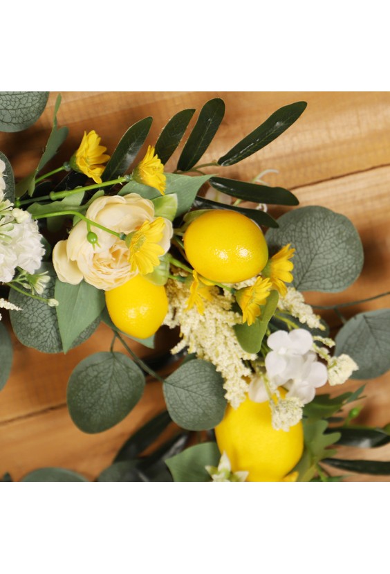 Artificial Lemon Flower Decorative Wreath